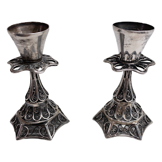 Sterling Silver Shabbat Candle Holders