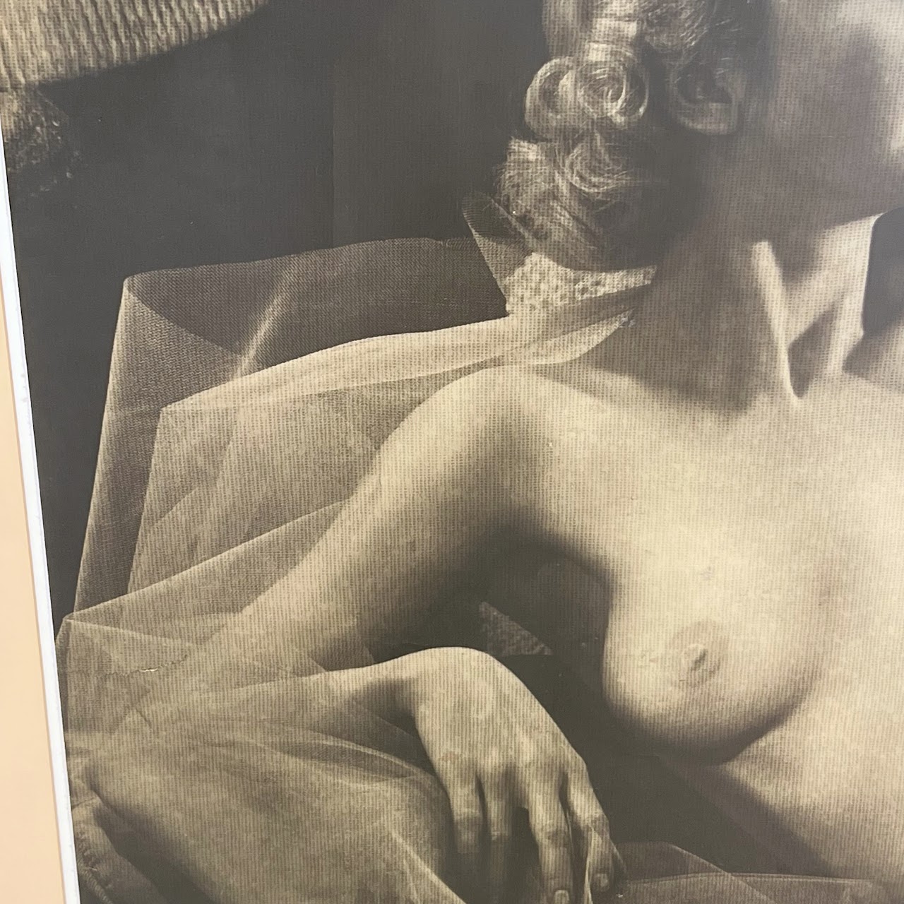 Nude Study Vintage Large Scale Offset Lithograph Portrait Photograph