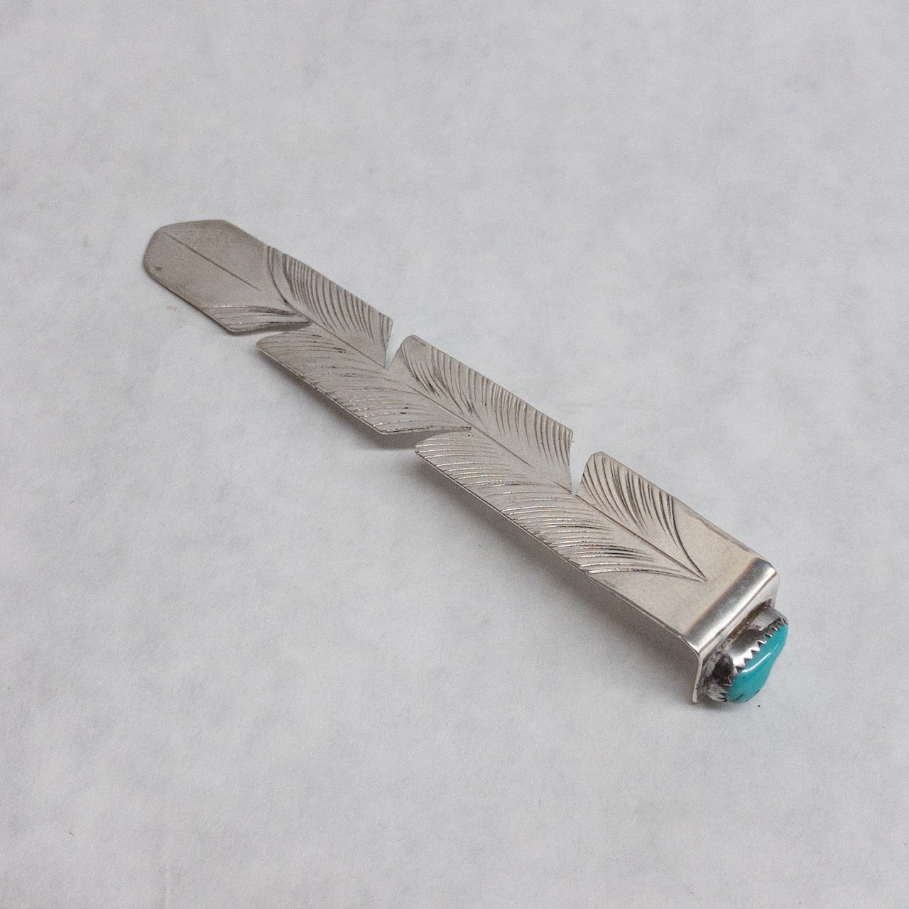 Sterling Silver and Turquoise Navajo Milton Burnside Bookmark