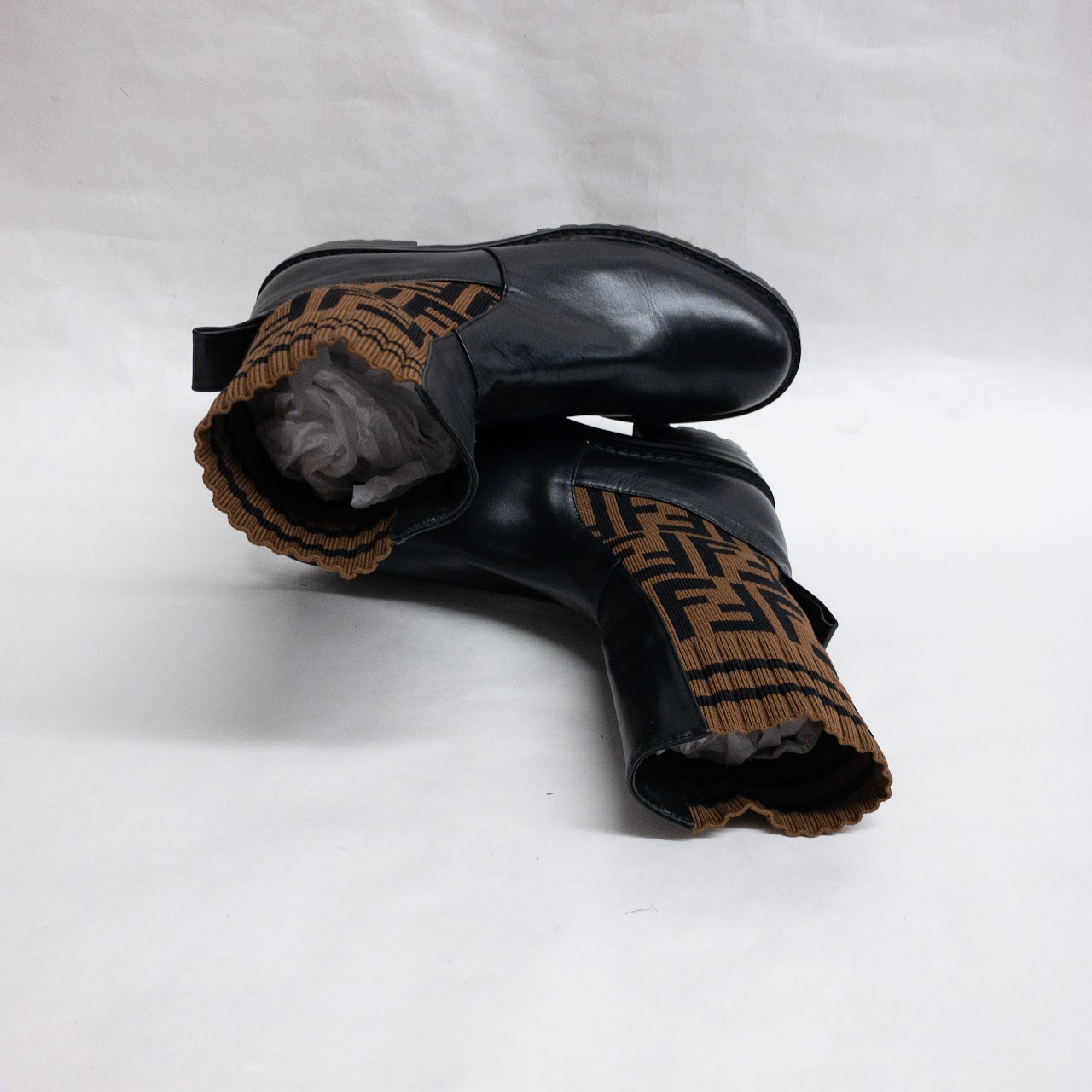 Fendi Monogrammed Sock  Chelsea Boot