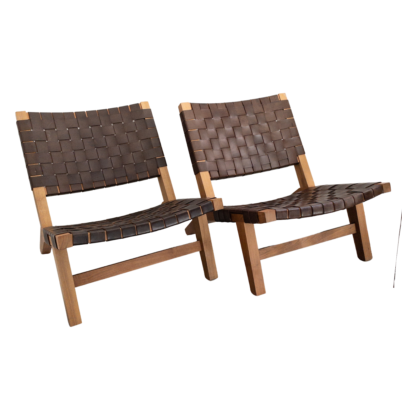Leather Lounge Chair Pair