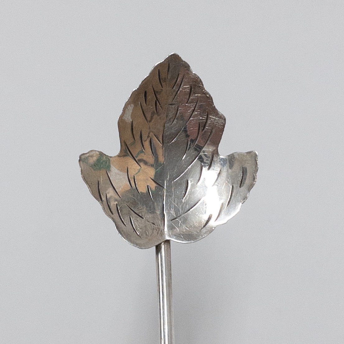 Sterling Silver Leaf Pattern Straw Spoon Set