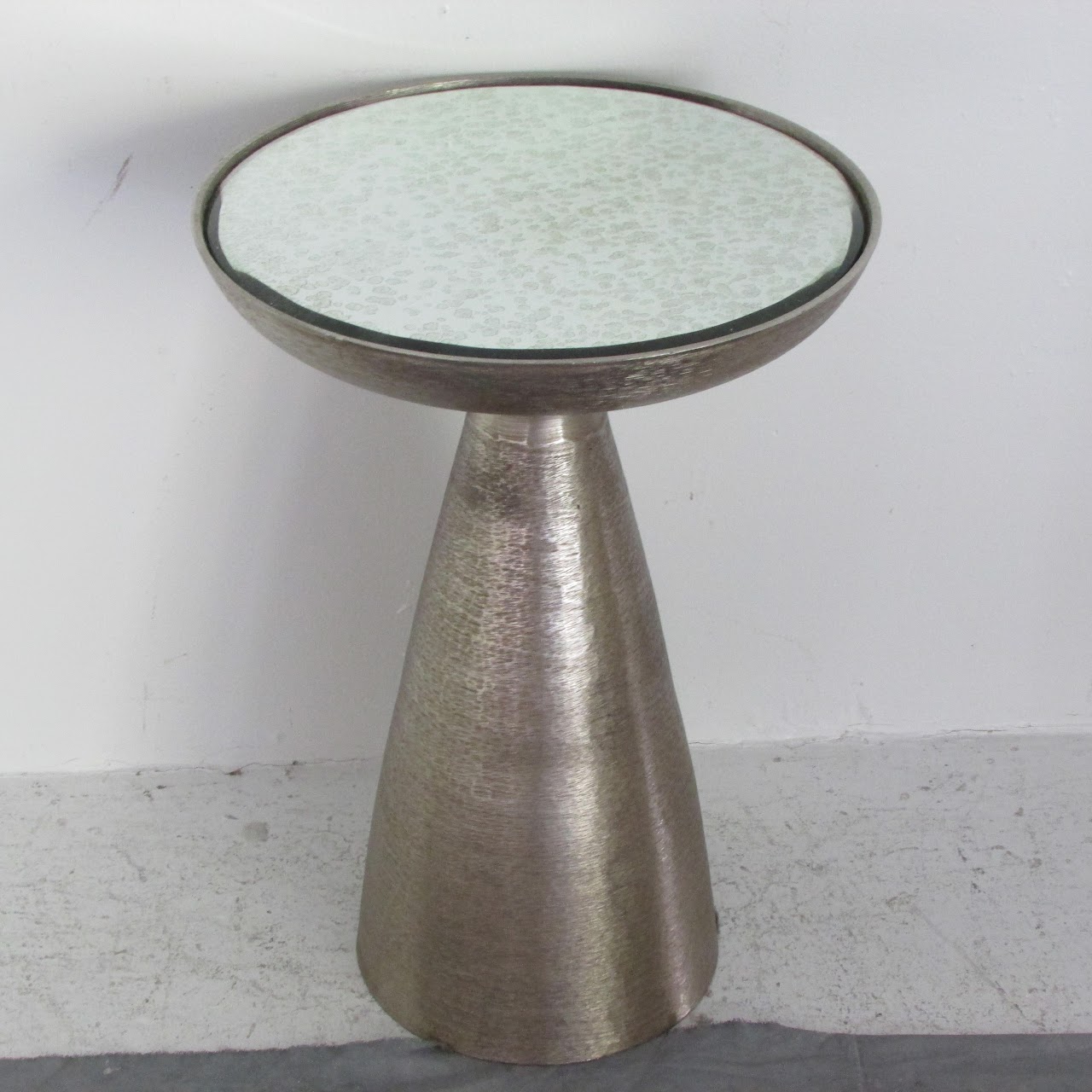 Fourhands Marlow Mod Brushed Nickel Pedestal Table