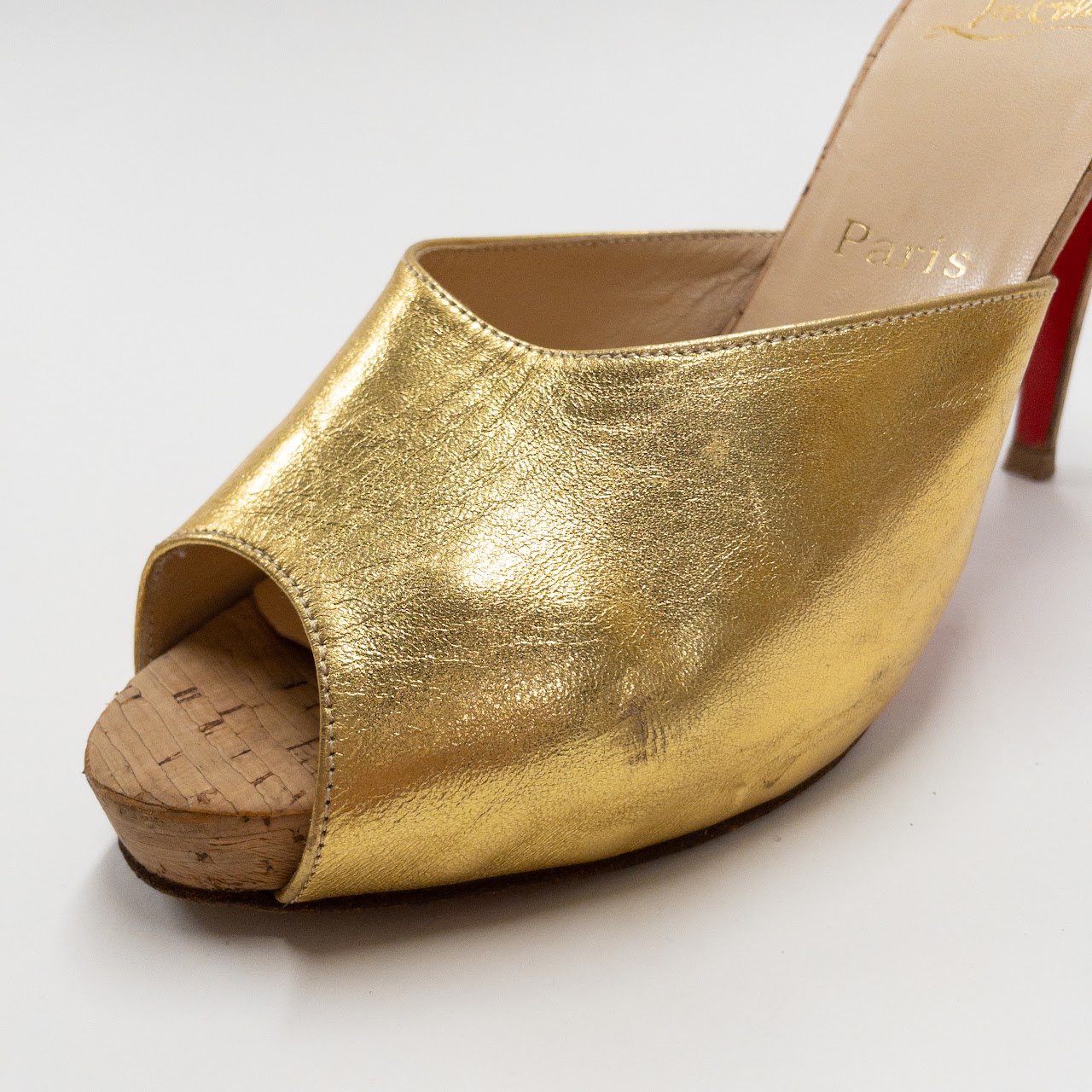 Christian Louboutin Cork Heel Mules