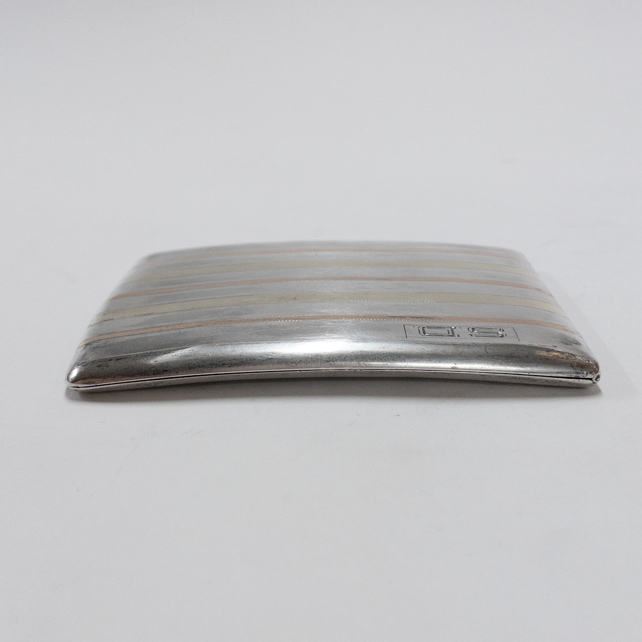 Sterling Silver & 14K Gold Curved Cigarette Case