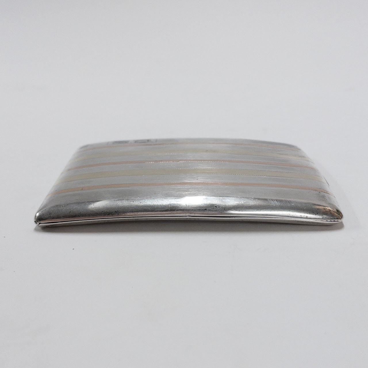 Sterling Silver & 14K Gold Curved Cigarette Case