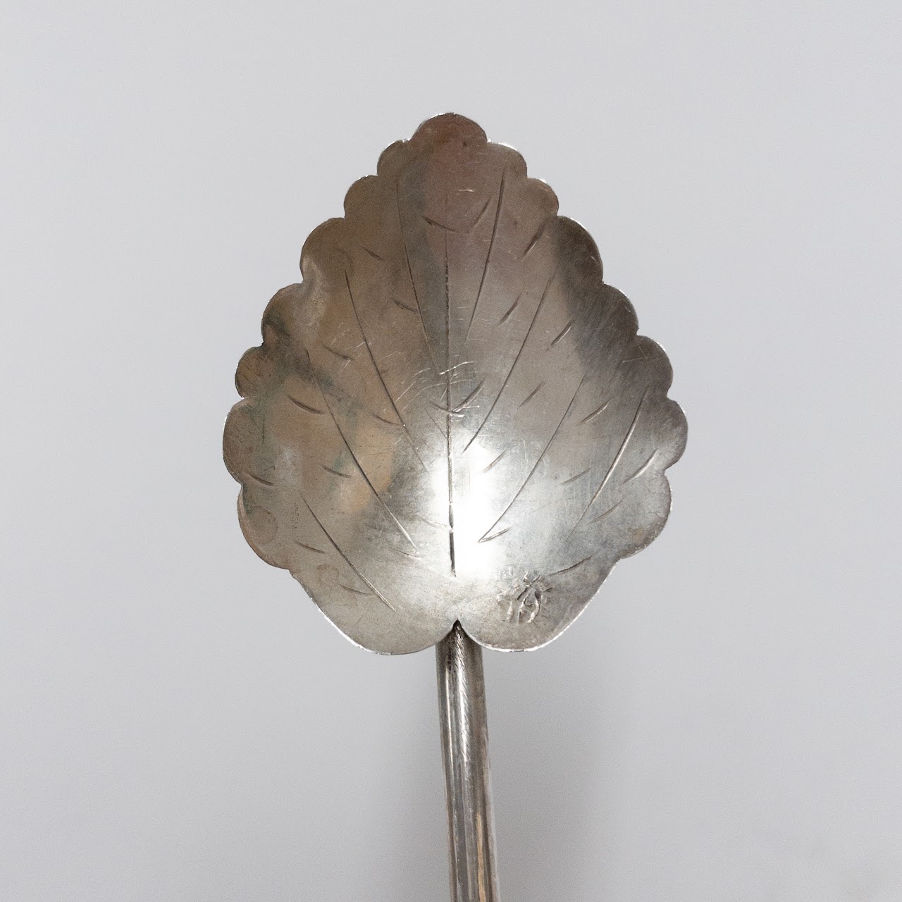 Sterling Silver Leaf Pattern Straw Spoon Set