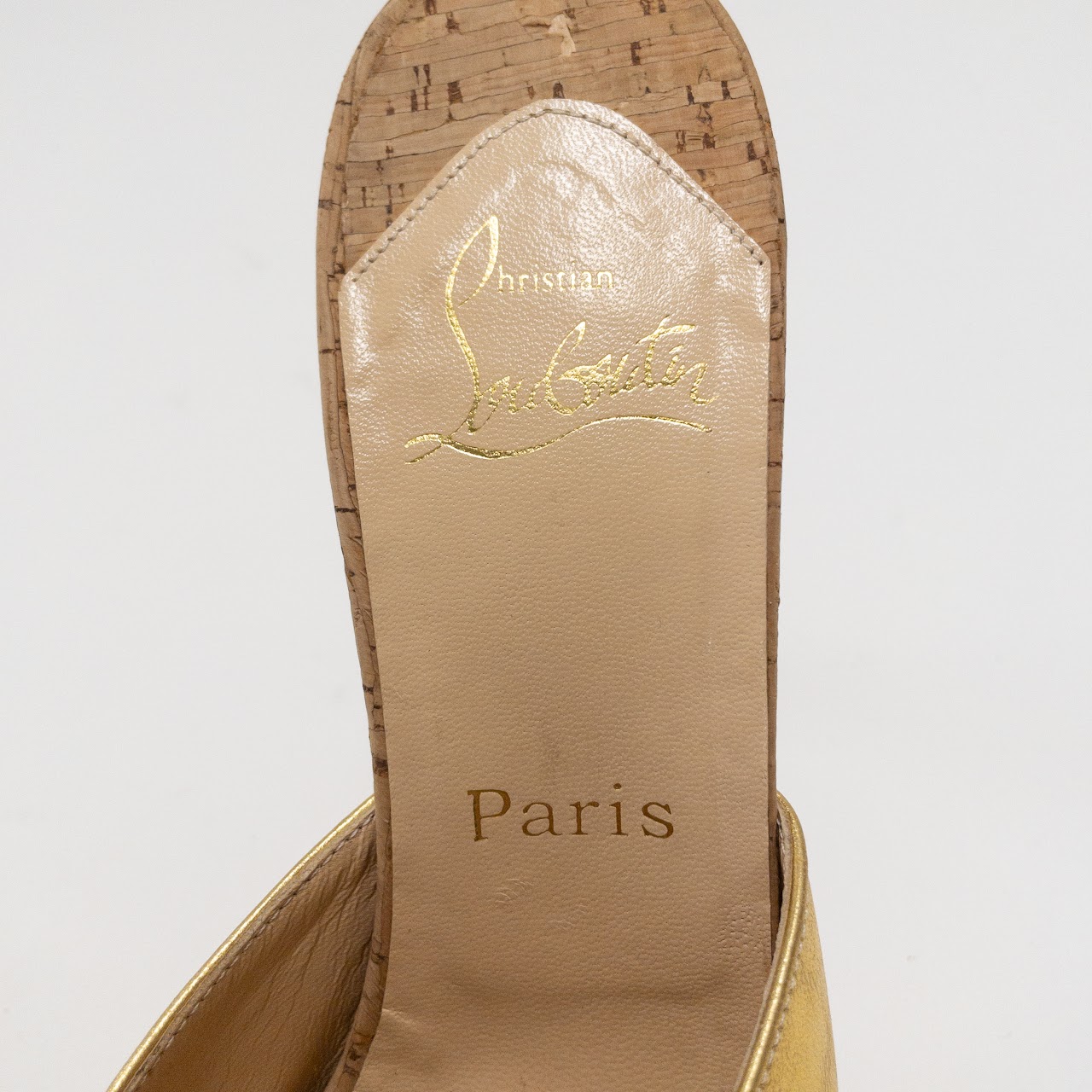 Christian Louboutin Cork Heel Mules