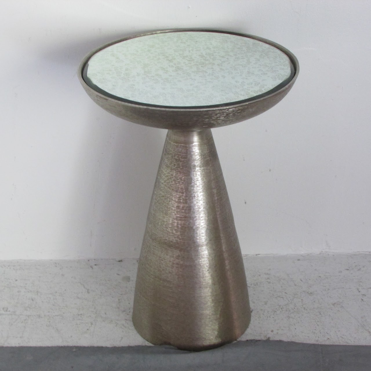 Fourhands Marlow Mod Brushed Nickel Pedestal Table