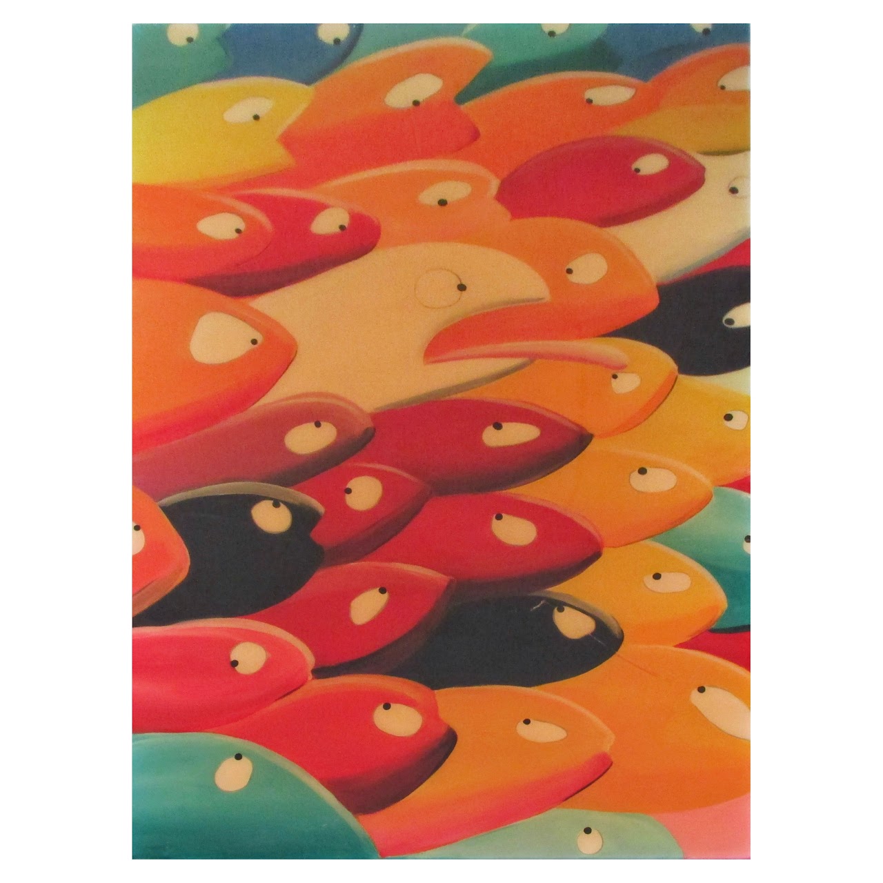 School of Fish Signed Contemporary Painting