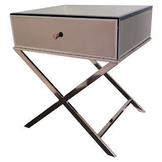 Rose Gold Mirrored X-Base Side Table #2