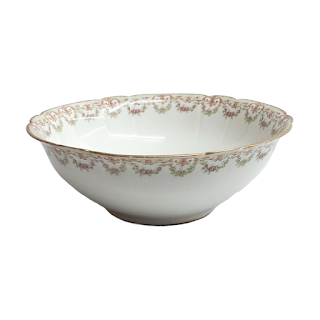 L.S.& S.  Limoges New York Scalloped Edged China Serving Bowl