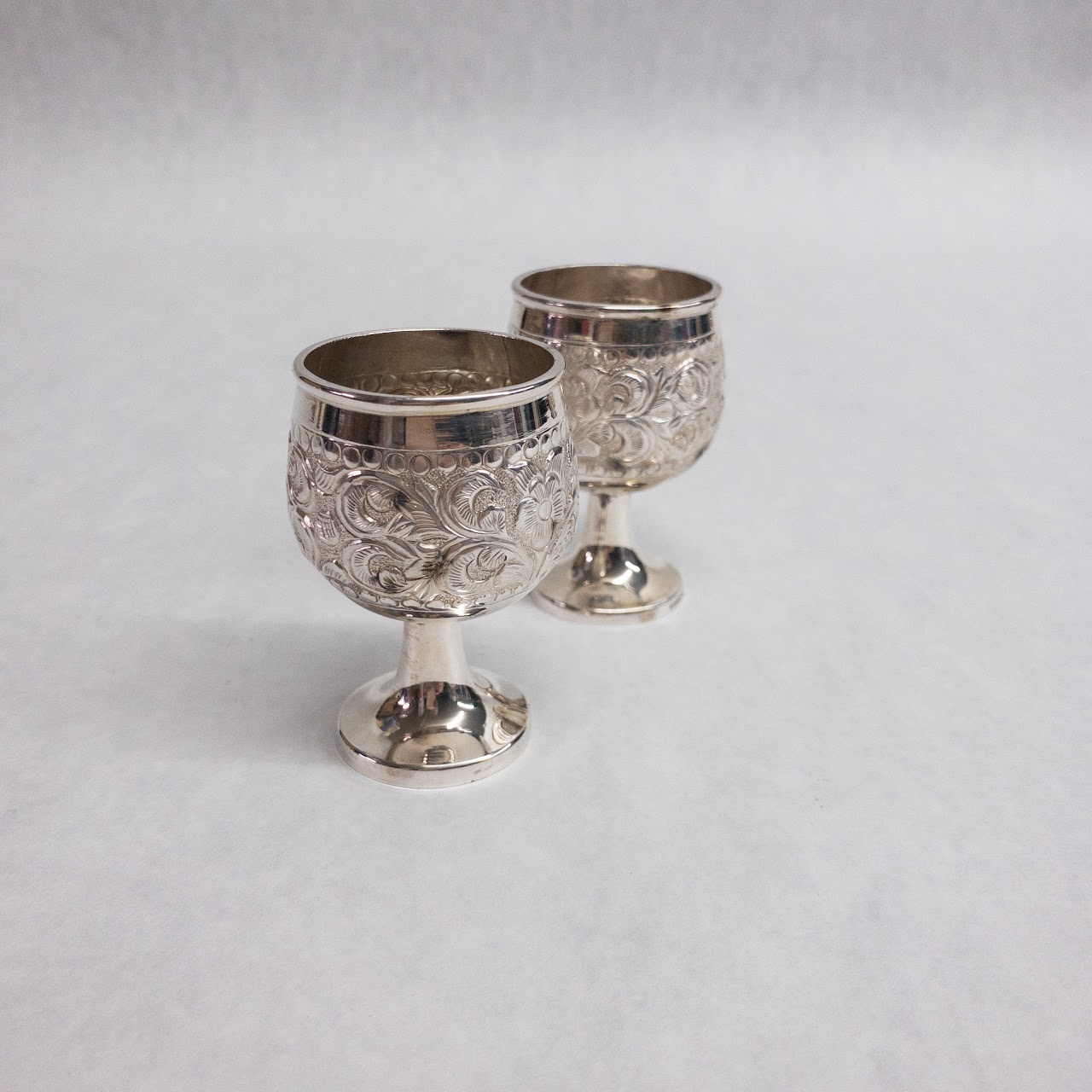 Sterling Silver Engraved Tea Set