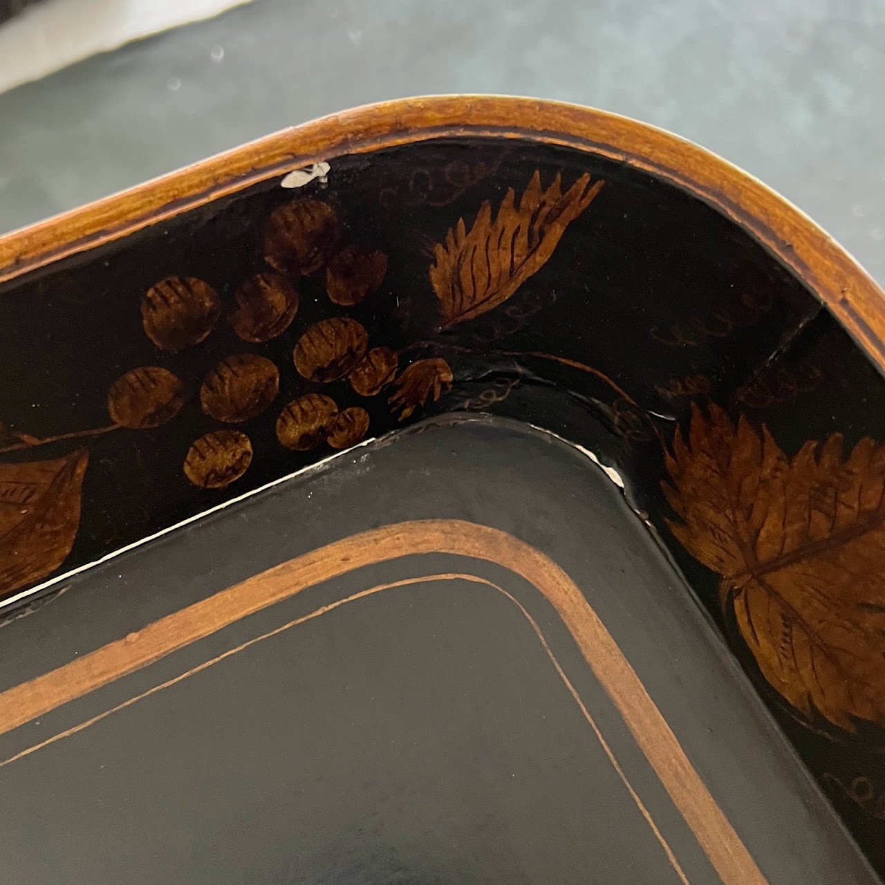 Lacquer & Gilt Decorated Faux Bamboo Tray Table