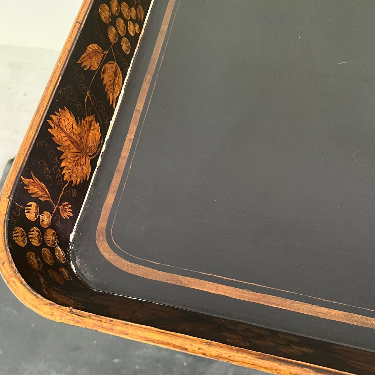 Lacquer & Gilt Decorated Faux Bamboo Tray Table