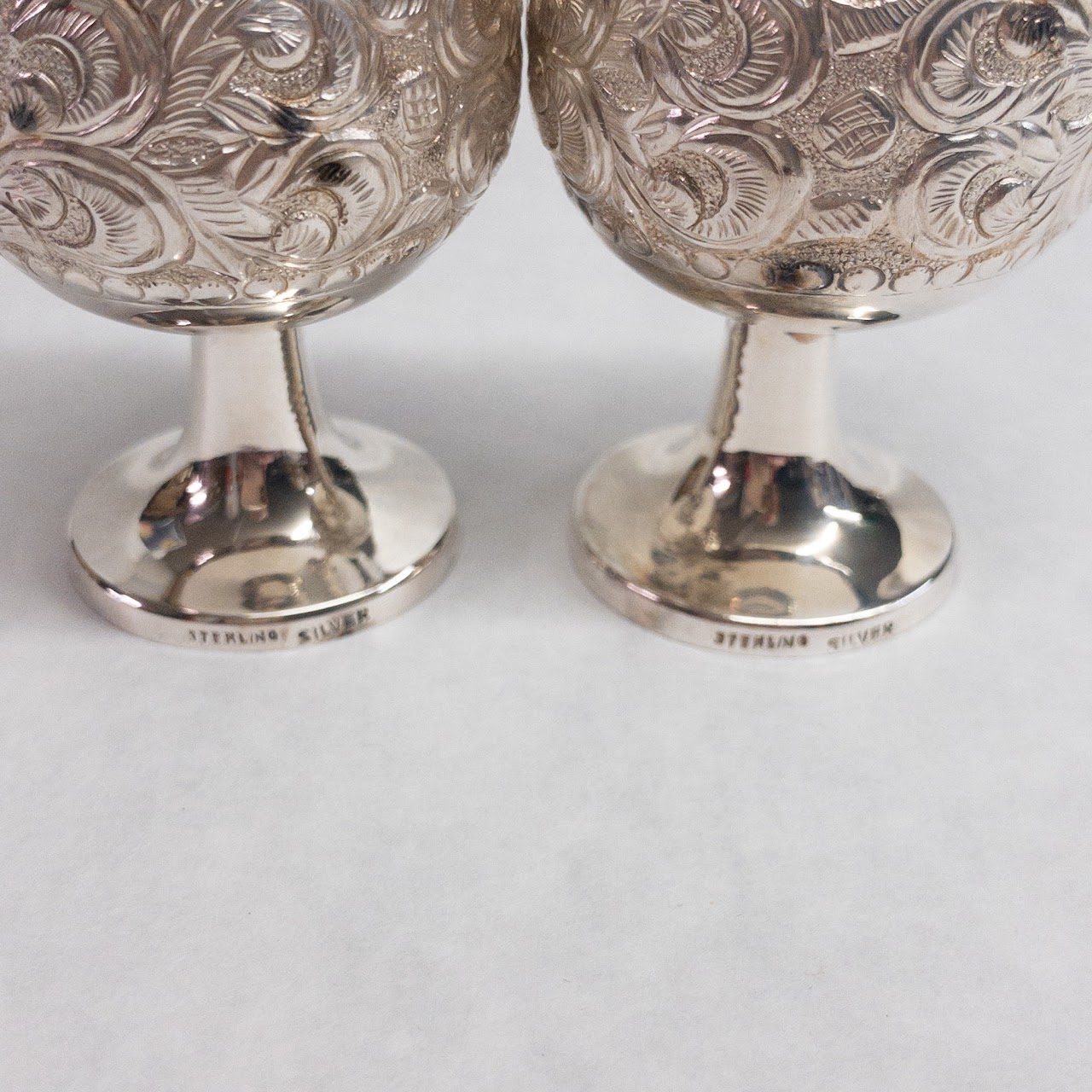 Sterling Silver Engraved Tea Set