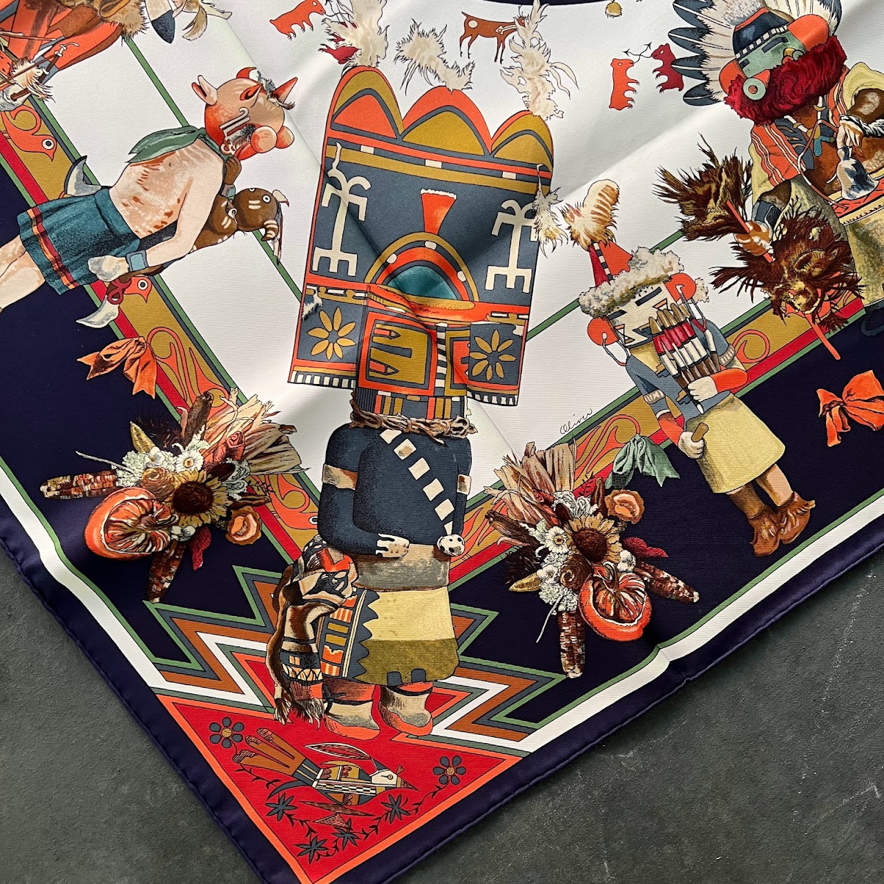 Hermès Silk Kachinas Scarf