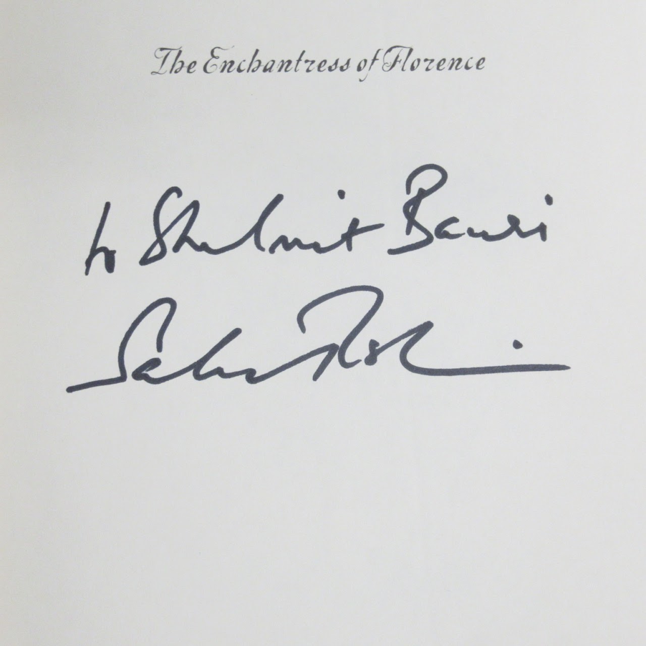 Signed Salman Rushdie "The Enchantress Of Florence" Book