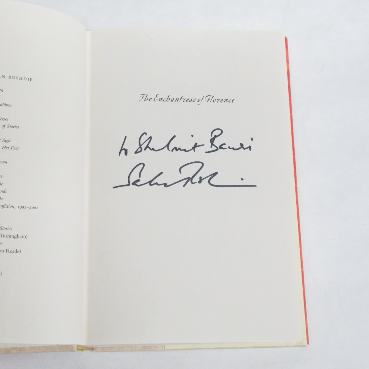 Signed Salman Rushdie "The Enchantress Of Florence" Book