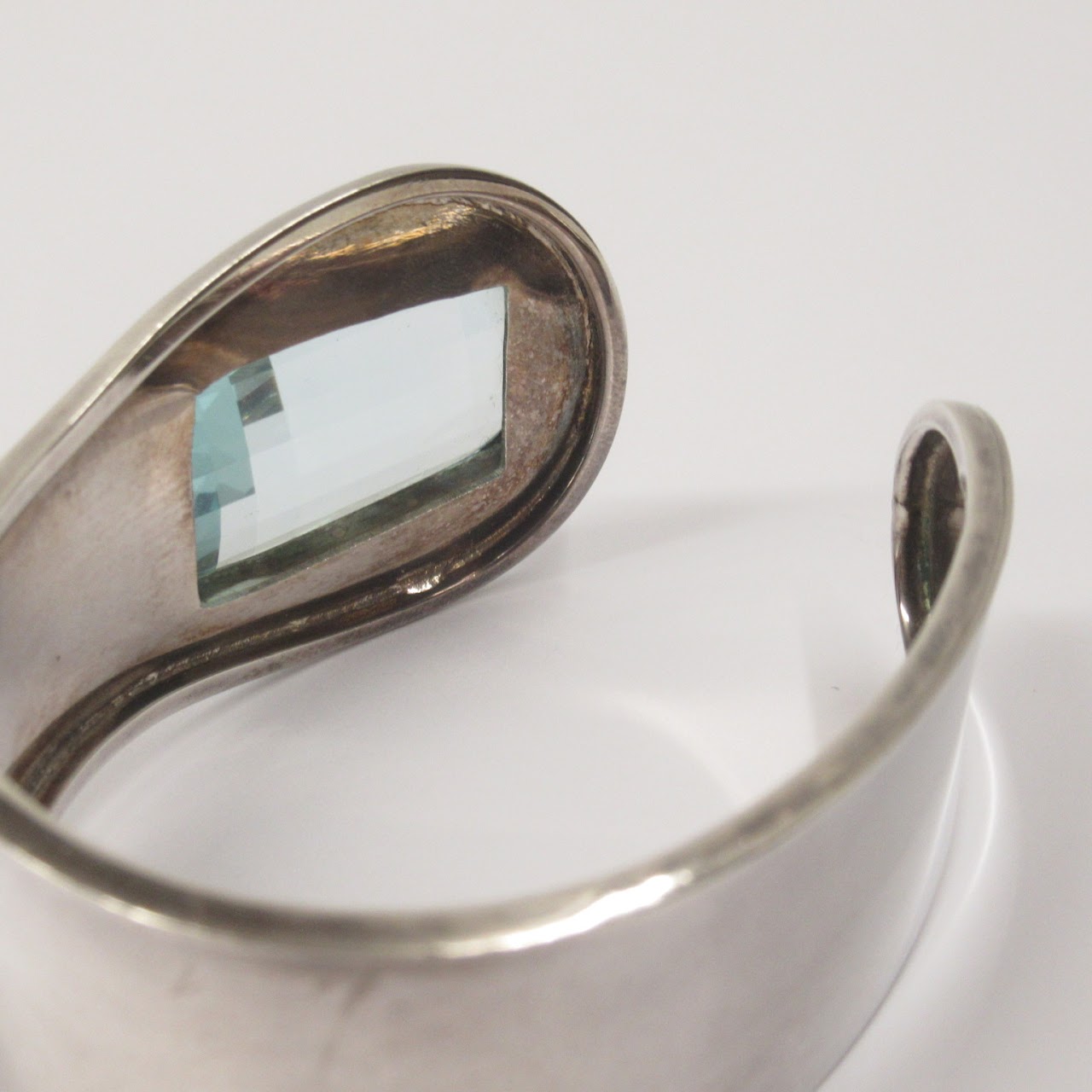 Sterling Silver & Blue Crystal Cuff