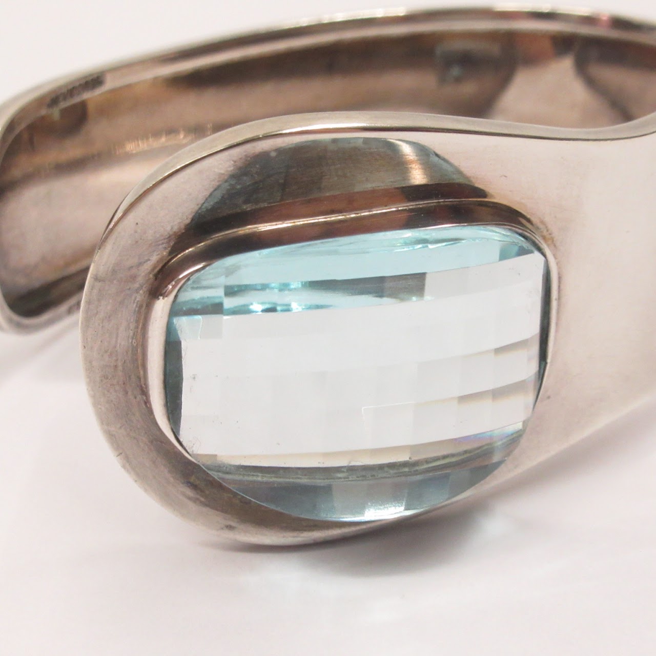 Sterling Silver & Blue Crystal Cuff