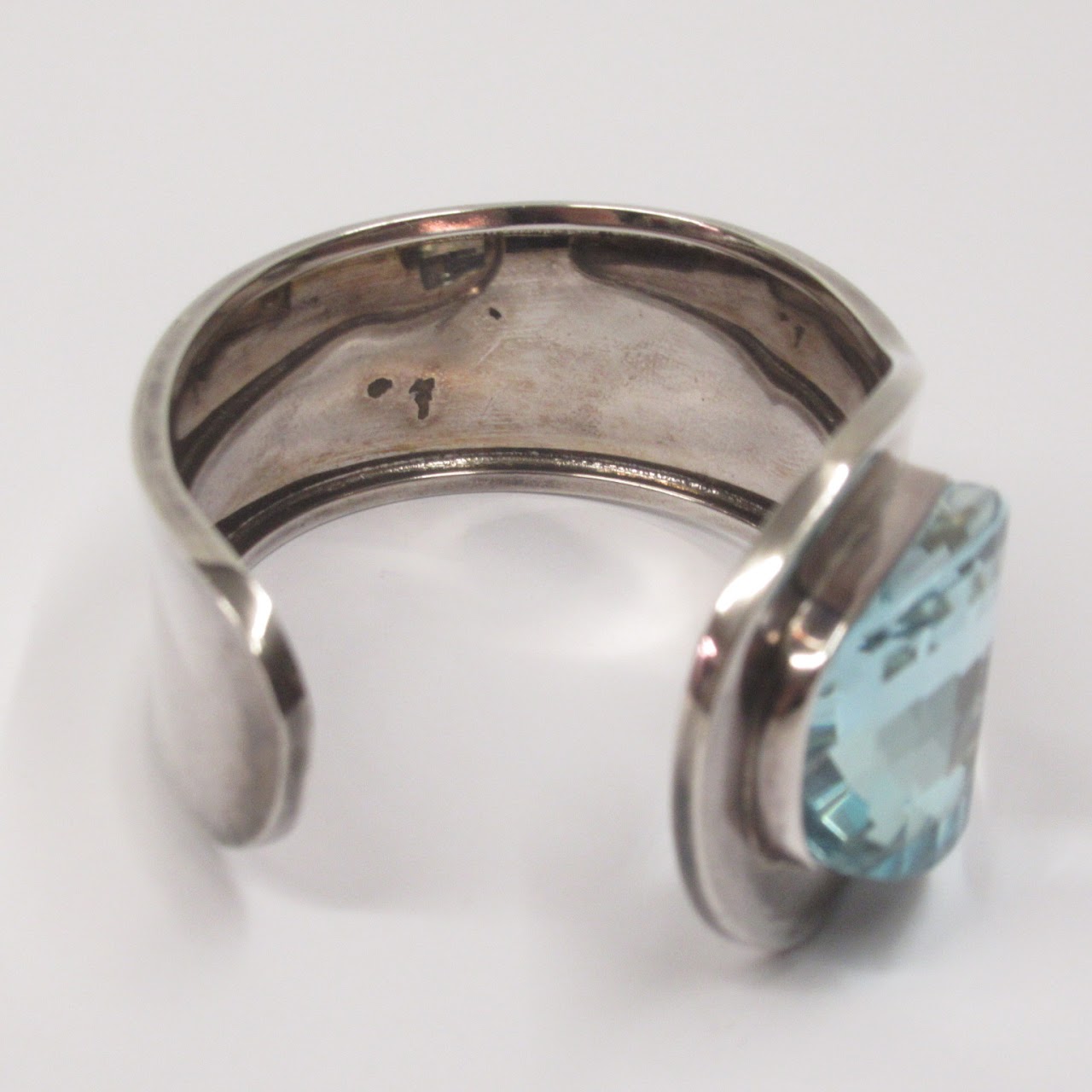 Sterling Silver & Blue Crystal Cuff