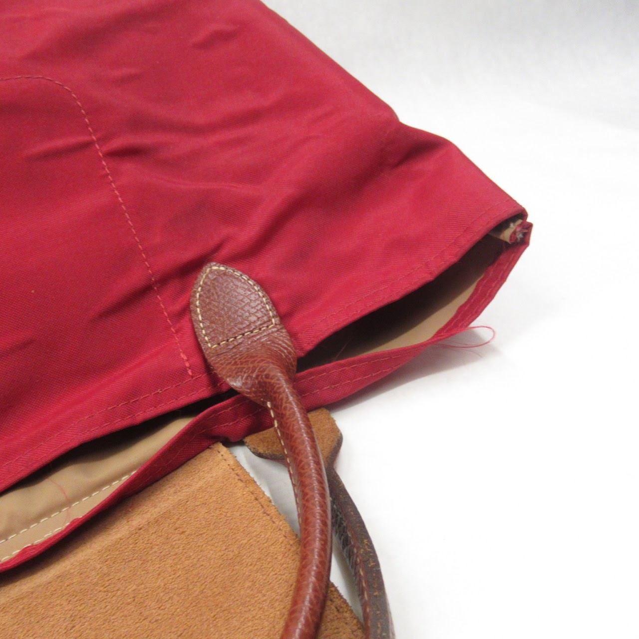 Longchamp Red Nylon Tote Bag