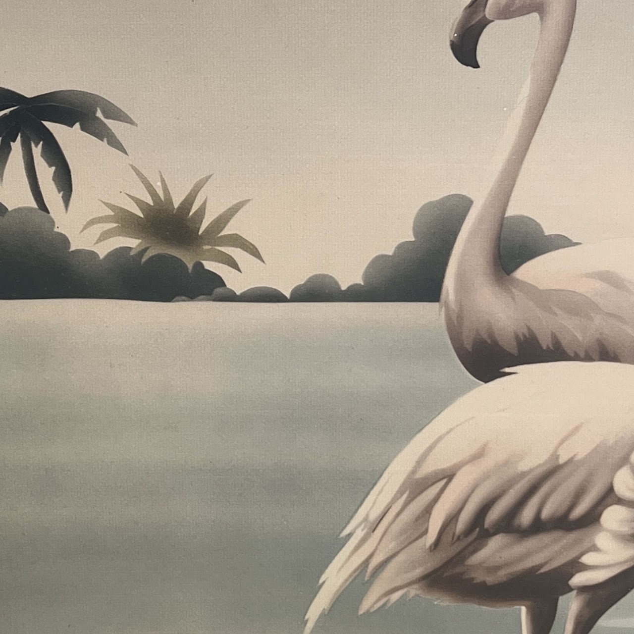 Mid-Century Turner Flamingos Airbrushed Print