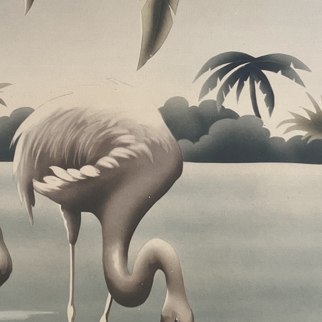 Mid-Century Turner Flamingos Airbrushed Print