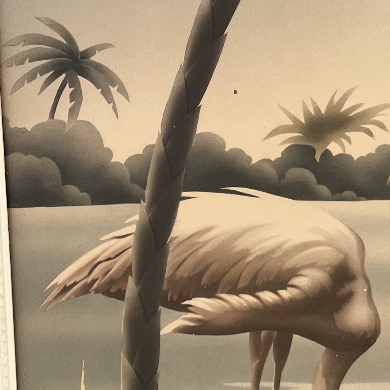 Mid-Century Turner Flamingos Airbrushed Print