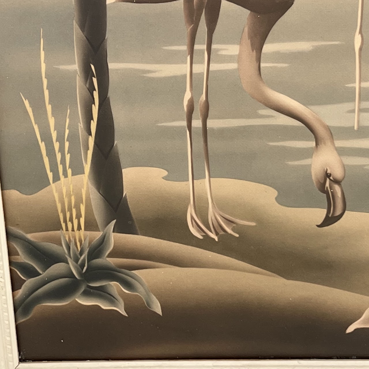 Mid-Century Turner Flamingos Airbrushed Print