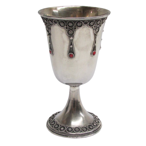 Sterling Silver Jeweled Goblet