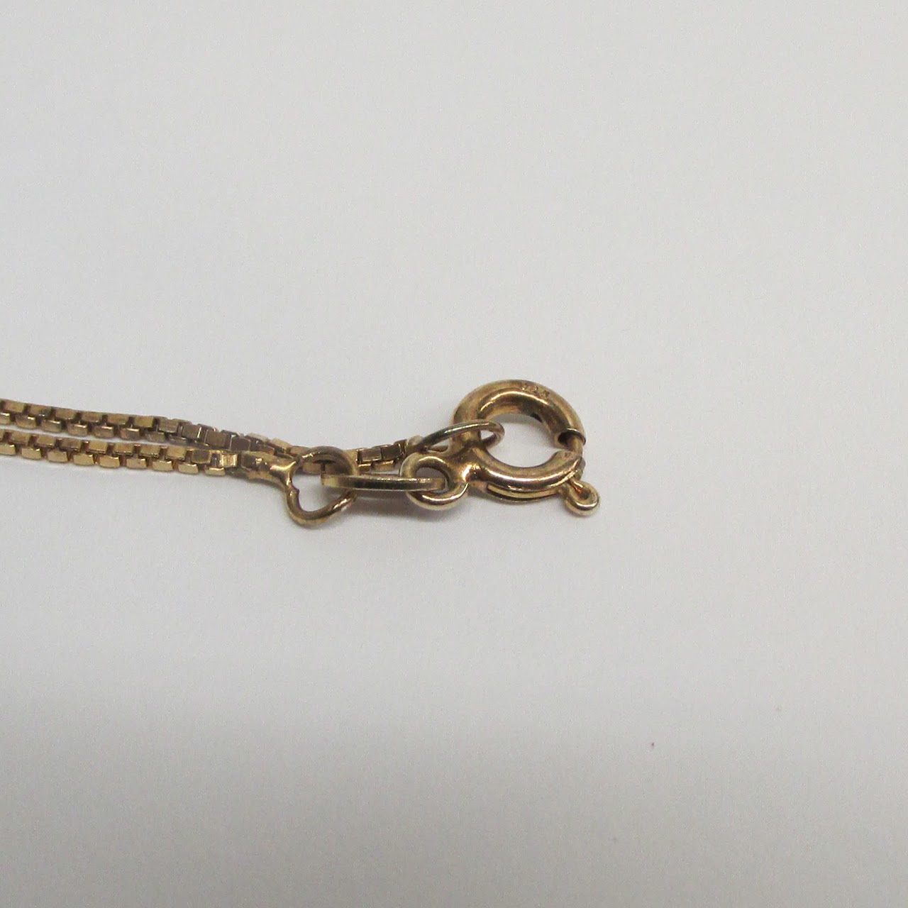 14K Gold Box Link Chain Necklace