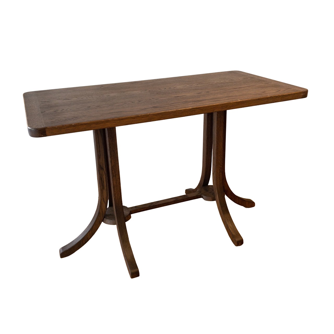 Contemporary Oak Trestle Base Table