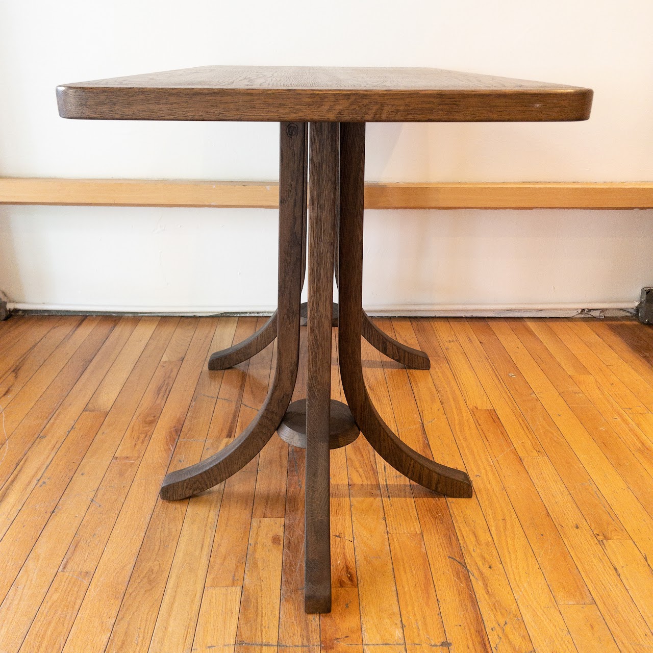 Contemporary Oak Trestle Base Table