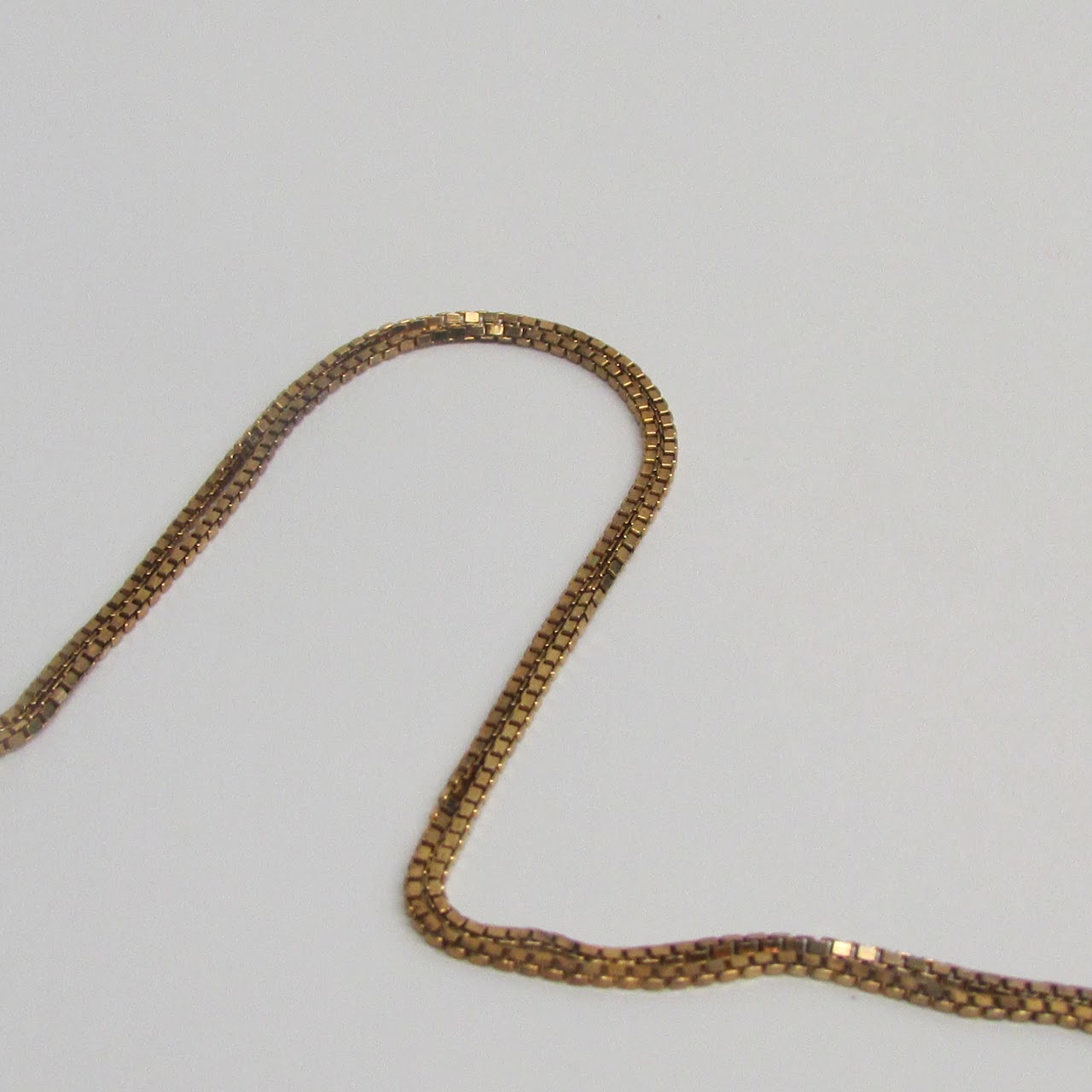 14K Gold Box Link Chain Necklace