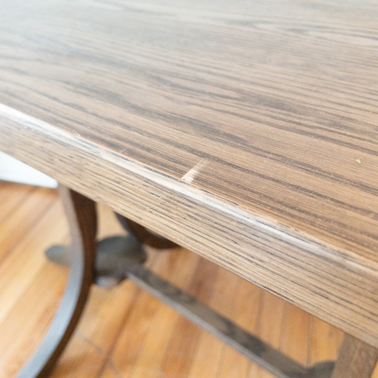 Contemporary Oak Trestle Base Table