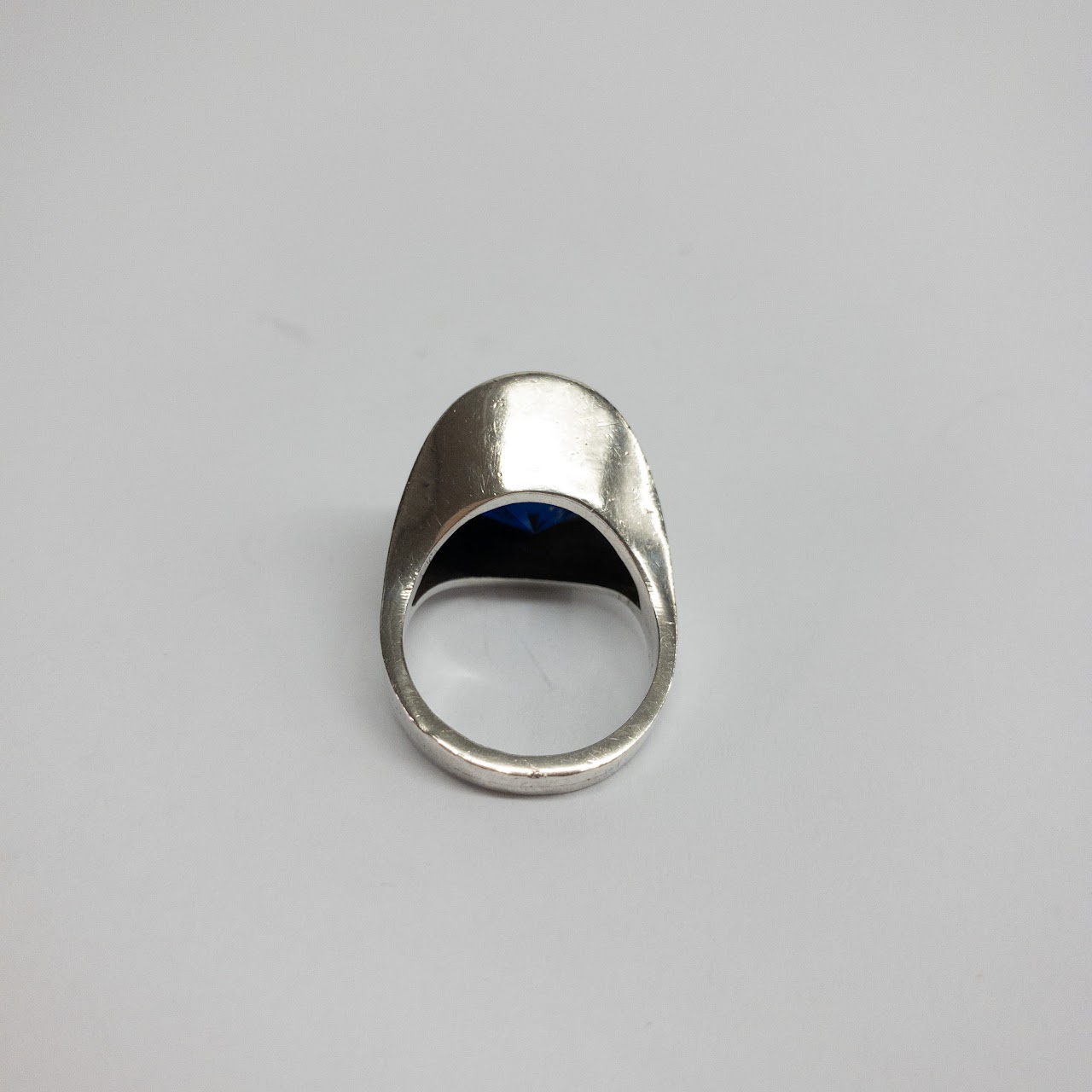 Sterling Silver Blue Stone Cocktail Ring