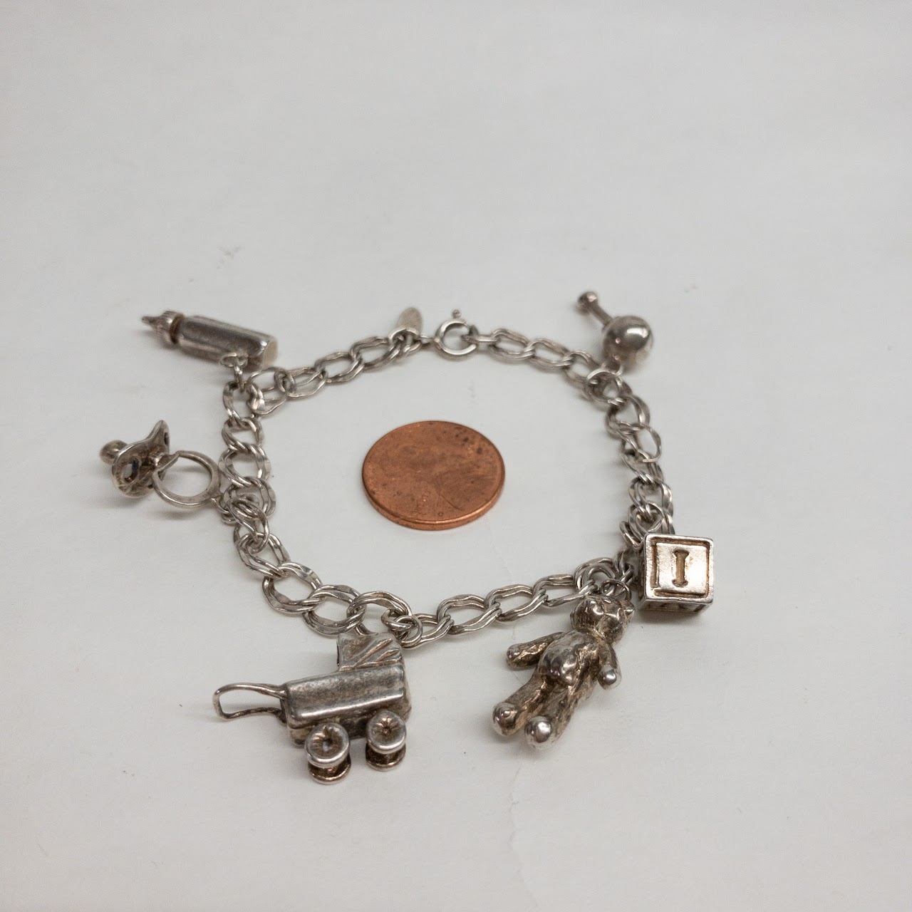 Sterling Silver Vintage Charm Bracelet