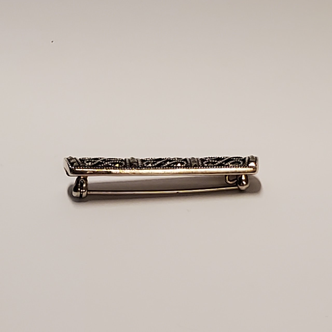 Judith Jack Sterling Silver & Marcasite Bar Pin