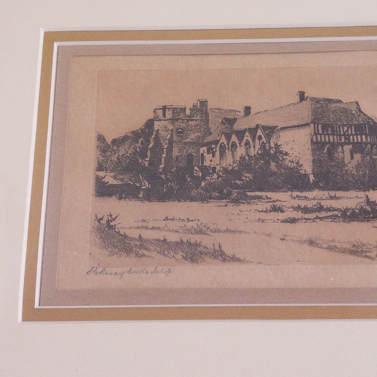 Stokesay Castle Signed Etching