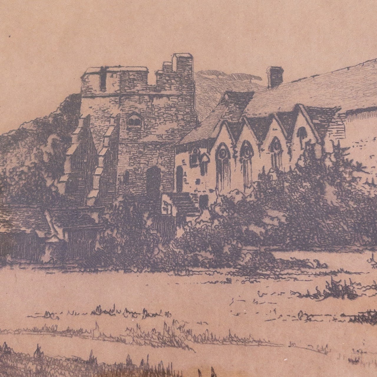 Stokesay Castle Signed Etching