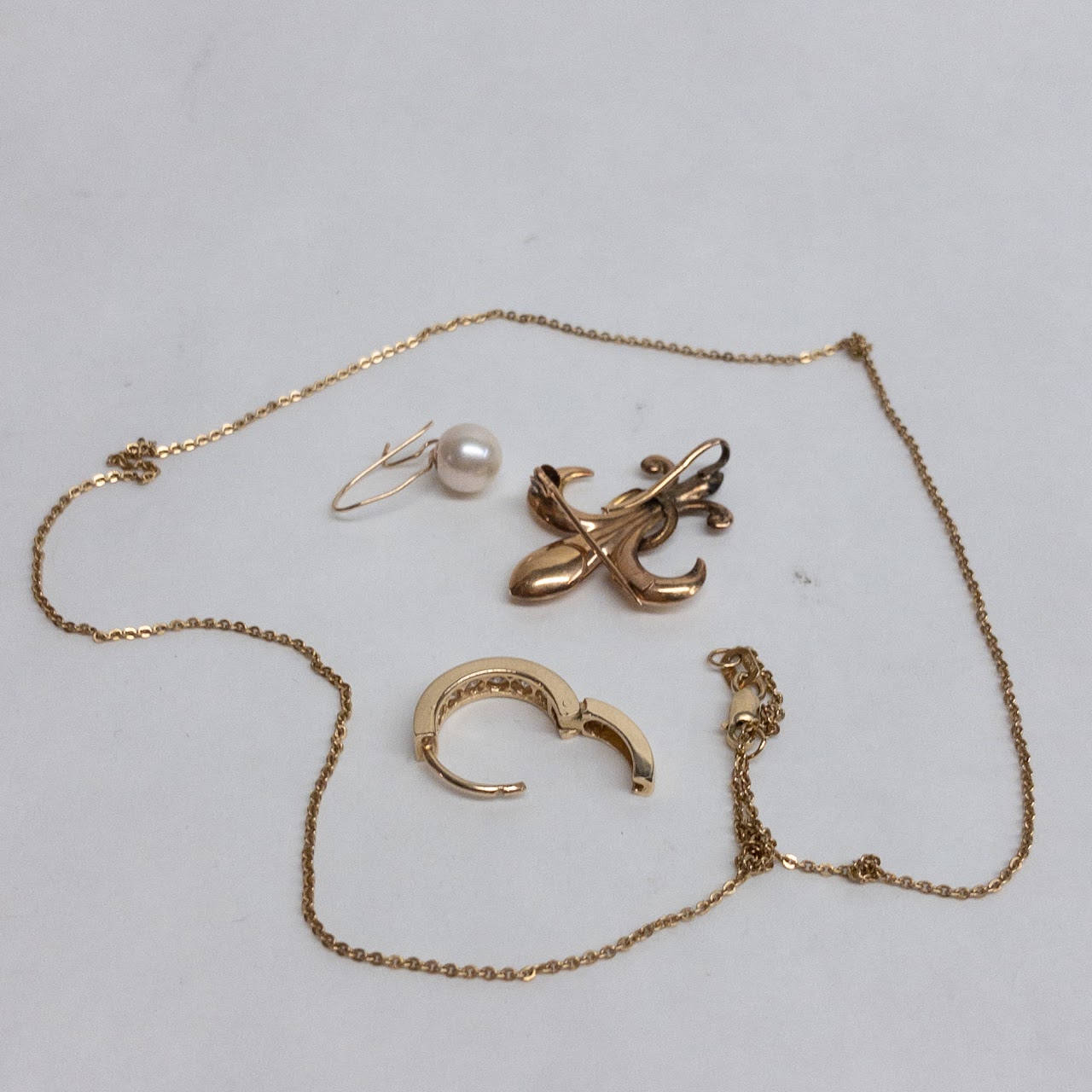 14K Gold Odd Jewelry Lot FOR WEIGHT