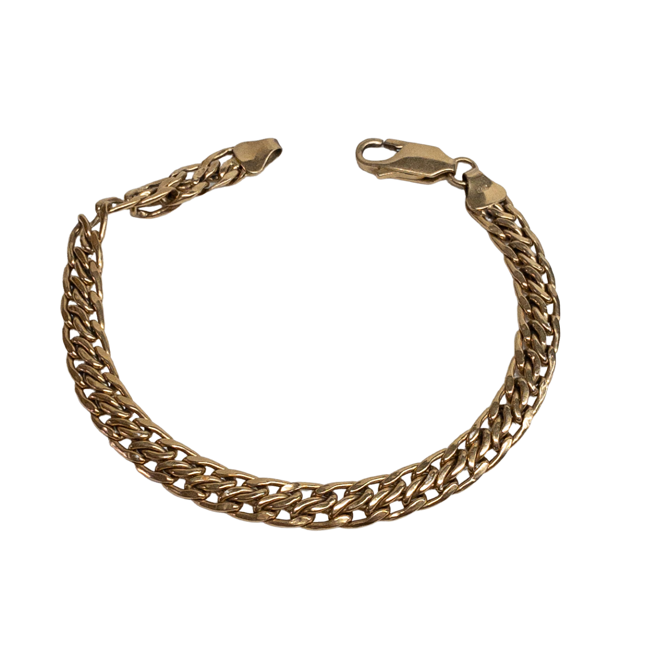 18K Gold Flat Link Bracelet NEEDS REPAIR