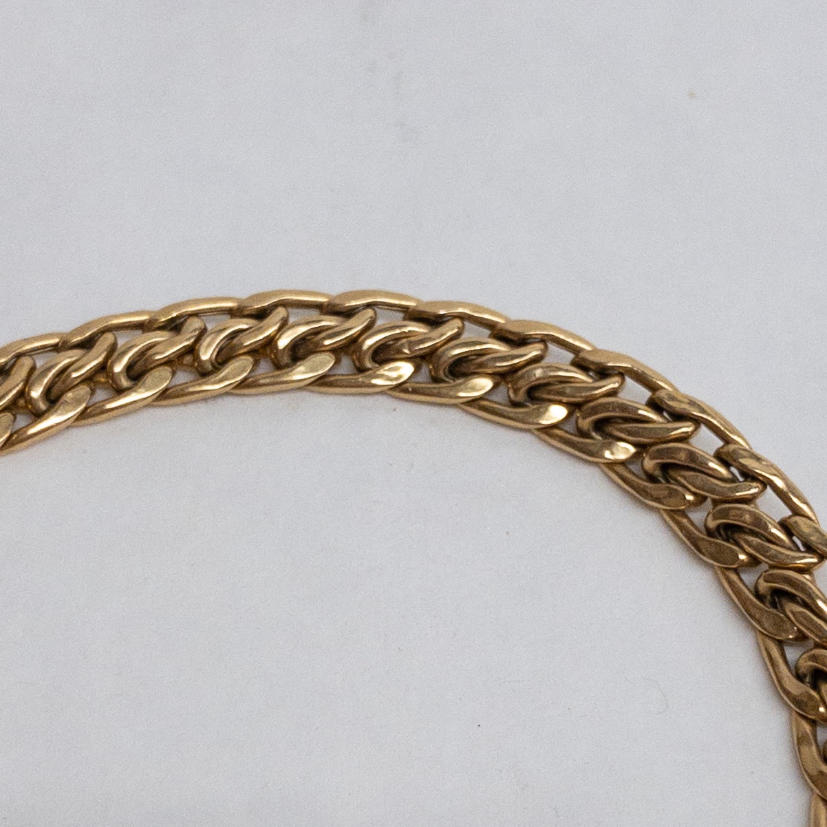 18K Gold Flat Link Bracelet NEEDS REPAIR