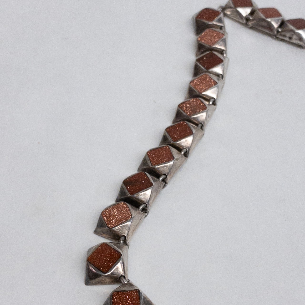 Sterling Silver & Goldstone J. Comes Necklace