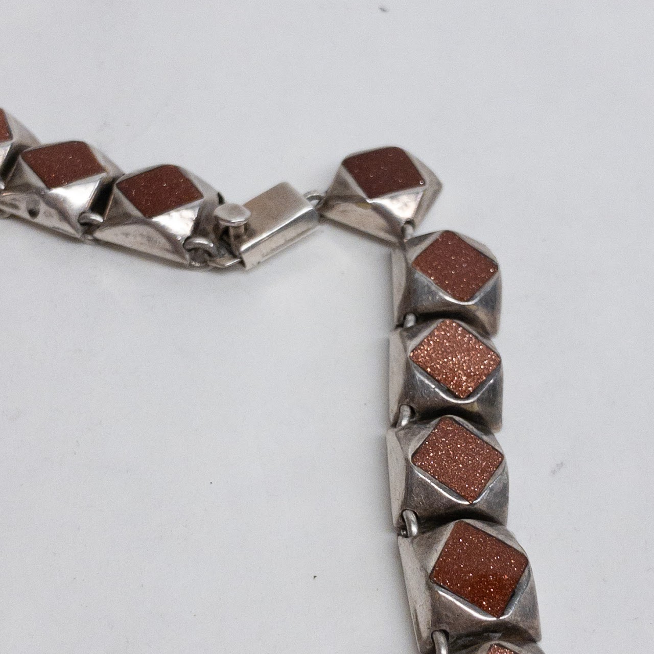 Sterling Silver & Goldstone J. Comes Necklace