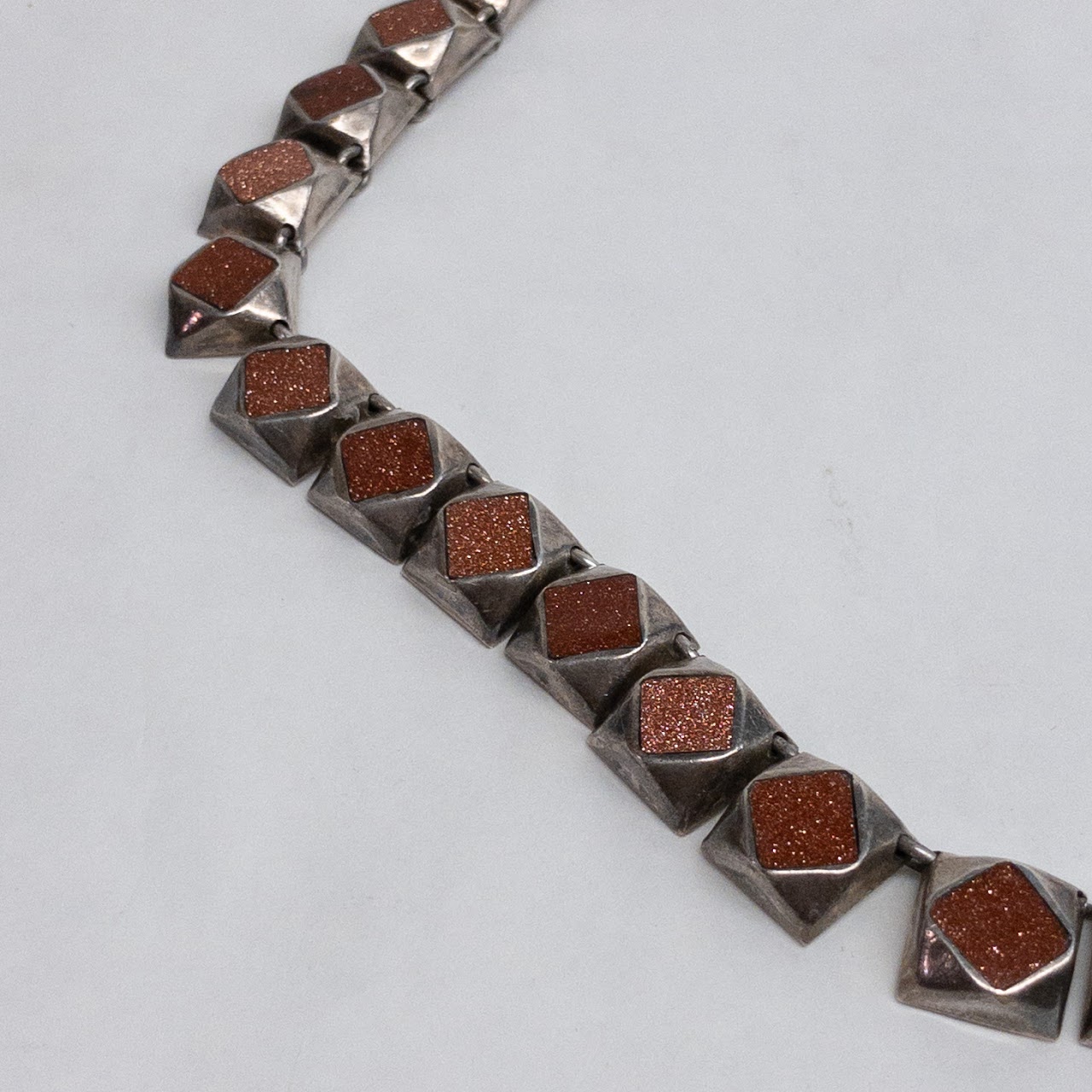 Sterling Silver & Goldstone J. Comes Necklace