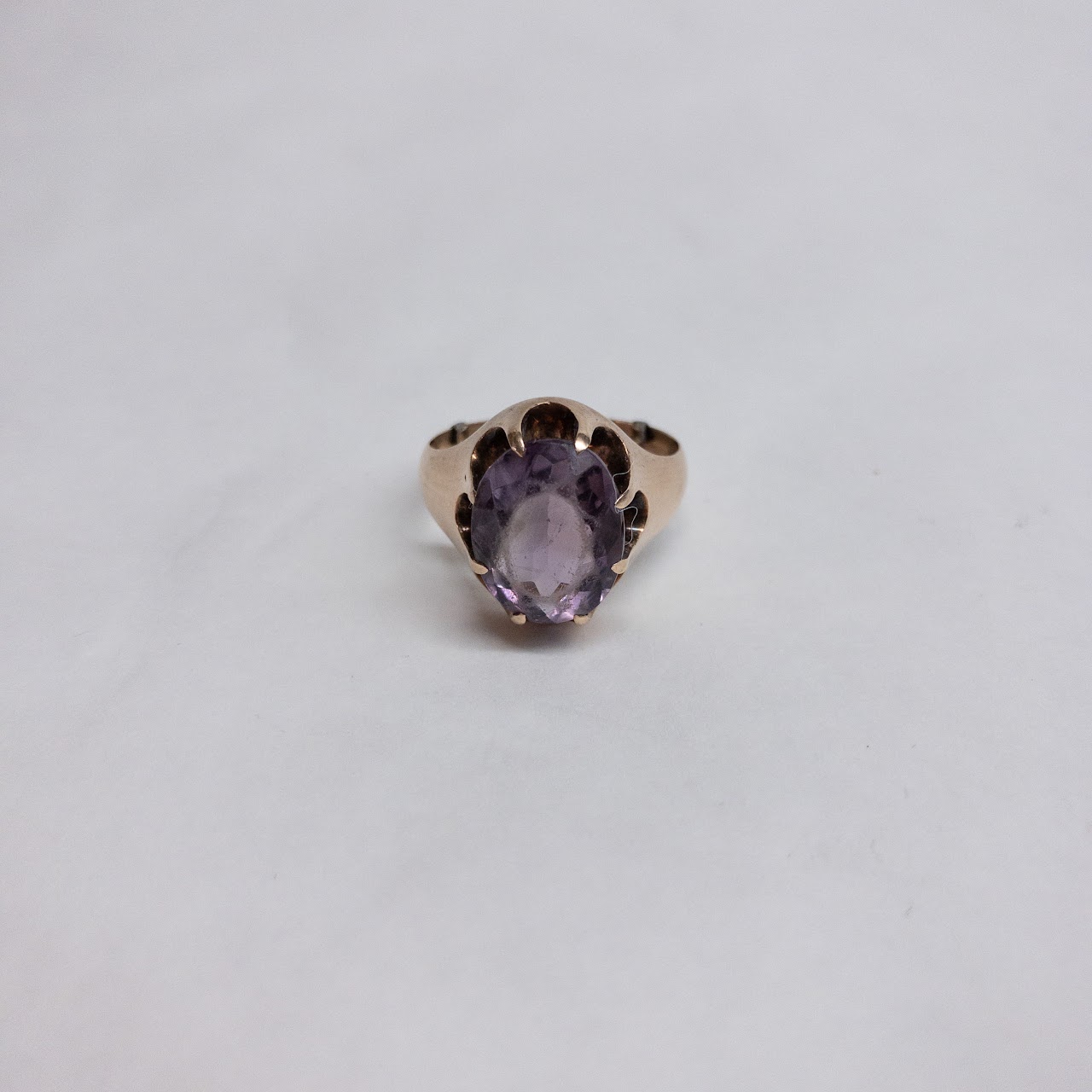 14K Gold Purple Stone Cocktail Ring