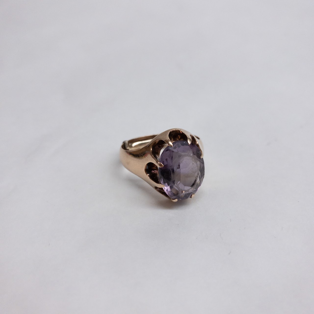 14K Gold Purple Stone Cocktail Ring